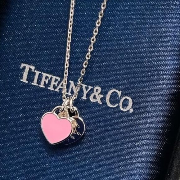 TiffanyPink and Silver Heart Necklace